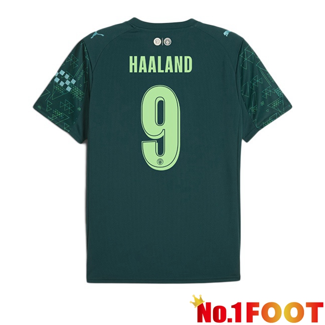 Manchester City (Erling Haaland 9) Fourth Soccer Jersey Green 2025/2026