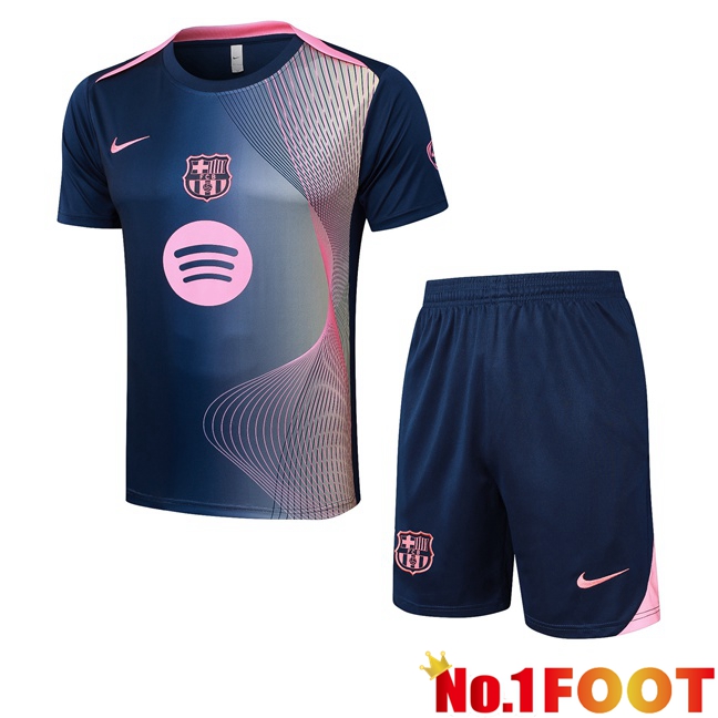 FC Barcelona kit Training T Shirt + Shorts Pink Blue Royal 2025/2026