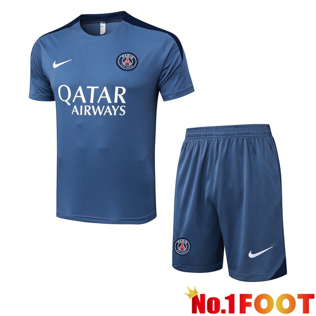 Paris PSG kit Training T Shirt + Shorts Grey 2025/2026