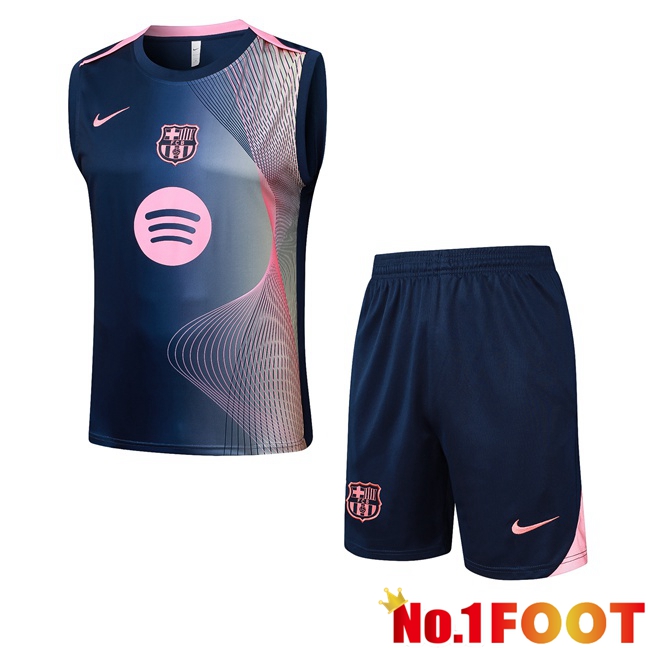 FC Barcelona Gilet Soccer + Shorts Pink Blue Royal 2025/2026