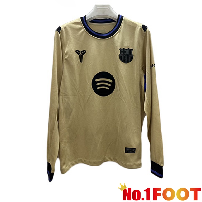FC Barcelona Away Soccer Jersey Long sleeve Yellow 2025/2026