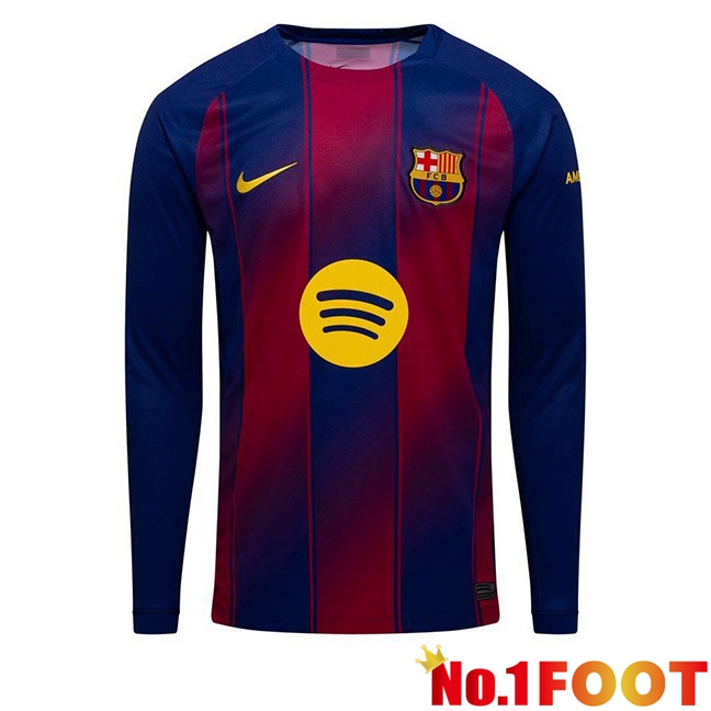 FC Barcelona Home Soccer Jersey Long sleeve Blue Red 2025/2026