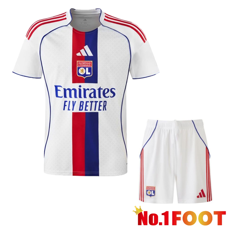 lyon OL Home kit Soccer Jersey + Shorts 2025/2026