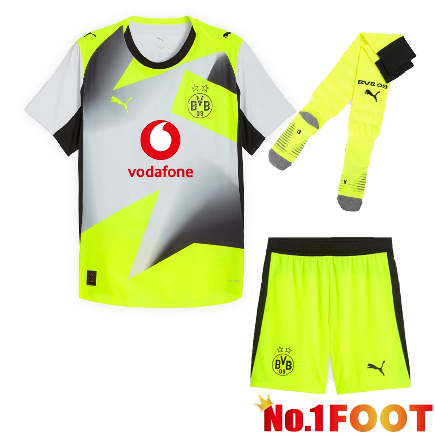 BVB Dortmund Away kit Soccer Jersey (Shorts + Socks) 2025/2026
