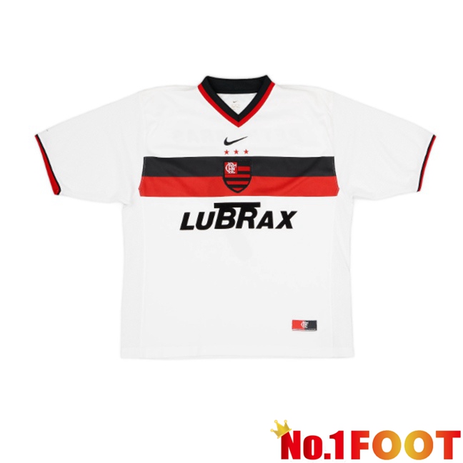 Flamengo Retro Away Soccer Jersey White 2001
