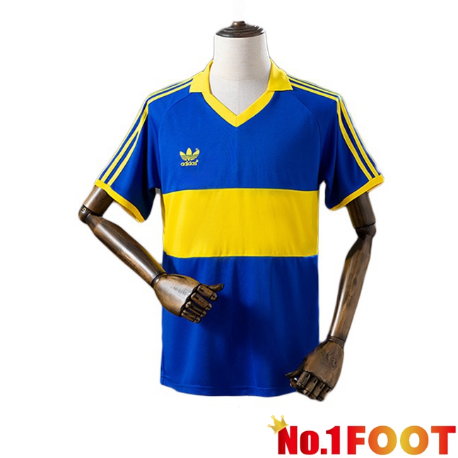 Boca Juniors Retro Home Soccer Jersey Blue Royal 1985-1986