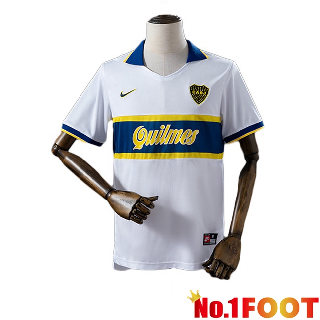 Boca Juniors Retro Away Soccer Jersey White 1997-1998