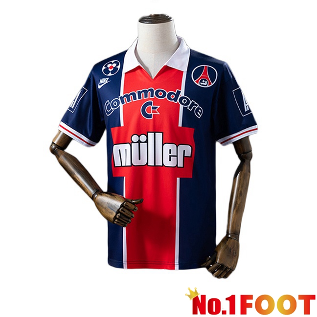 Paris PSG Retro Away Soccer Jersey Blue Royal 1991-1992
