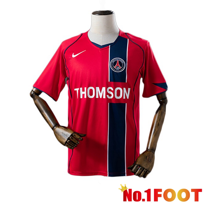 Paris PSG Retro Away Soccer Jersey Red 2004-2005