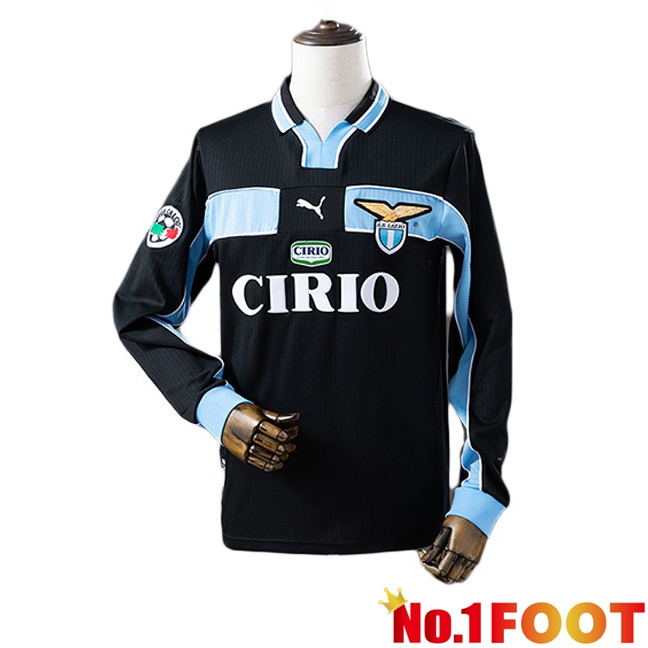 SS Lazio Retro Away Soccer Jersey Long sleeve Black 1998-2000