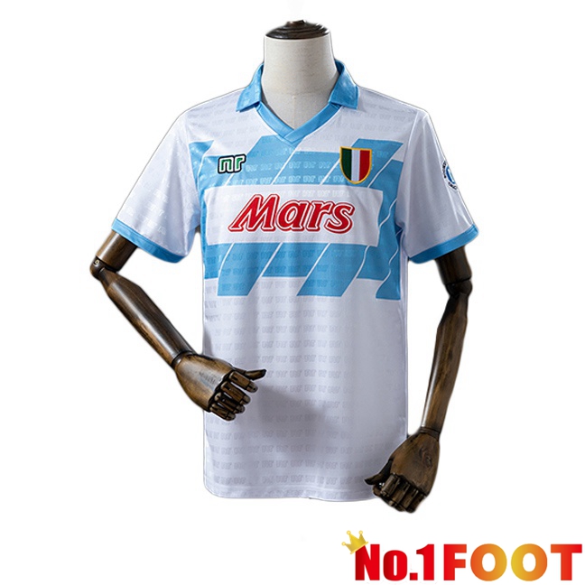 SSC Napoli Retro Away Soccer Jersey White 1990-1991
