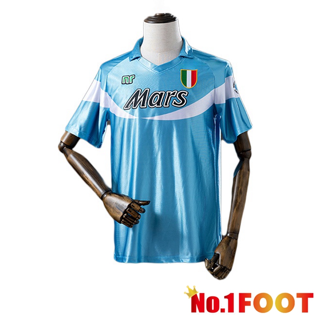 SSC Napoli Retro Home Soccer Jersey Édition Special Blue 1990-1991