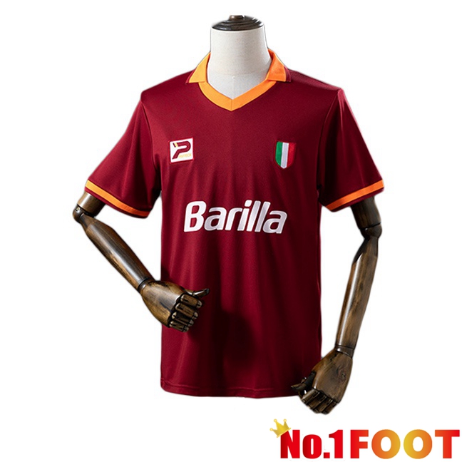 AS Rome Retro Home Soccer Jersey Red 1983-1984