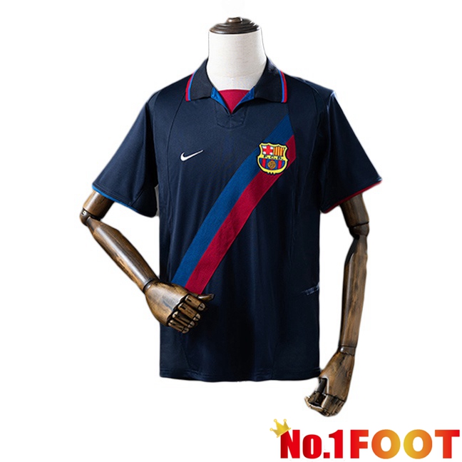 FC Barcelona Retro Away Soccer Jersey Blue Royal 2002-2003