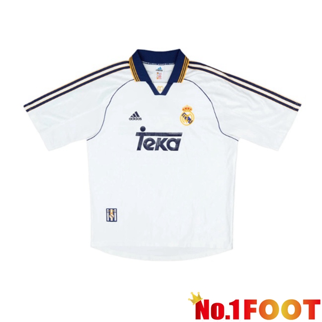Real Madrid Retro Home Soccer Jersey White 1998-2000