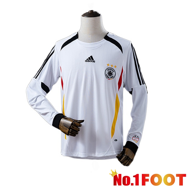Germany Retro Home Soccer Jersey Long sleeve White 2006