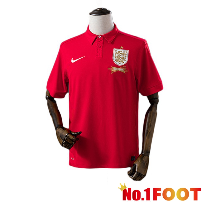 England Retro Away Soccer Jersey Red 2013