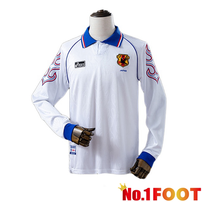 Japan Retro Away Soccer Jersey Long sleeve White 1998