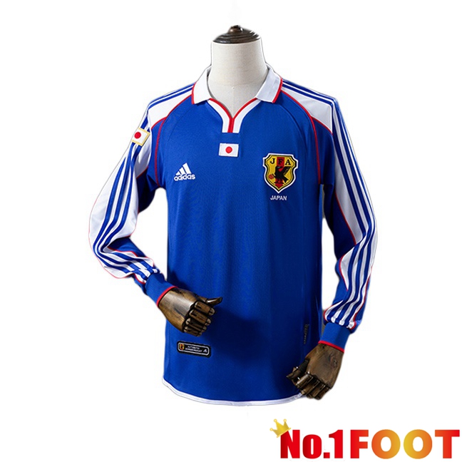 Japan Retro Home Soccer Jersey Long sleeve Blue 2000