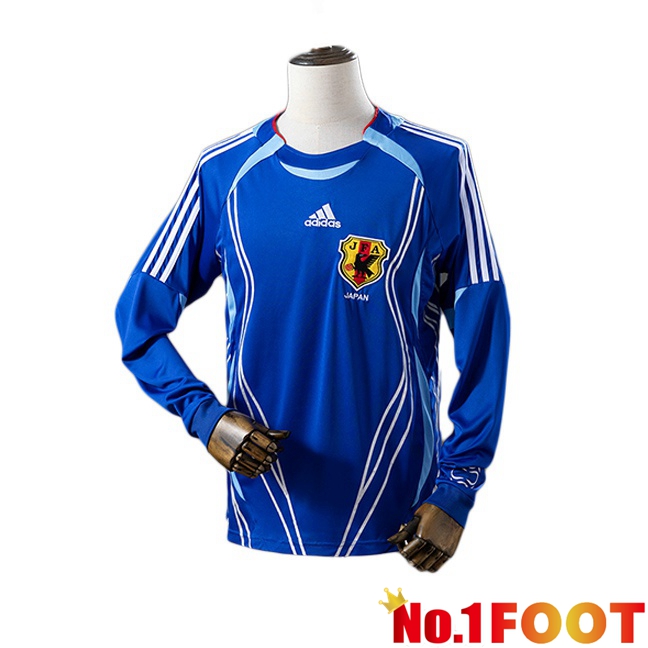 Japan Retro Home Soccer Jersey Long sleeve Blue 2006