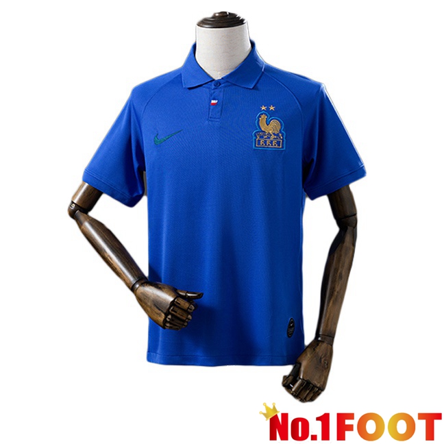 France Retro Soccer Jersey 120th Anniversary Edition Blue