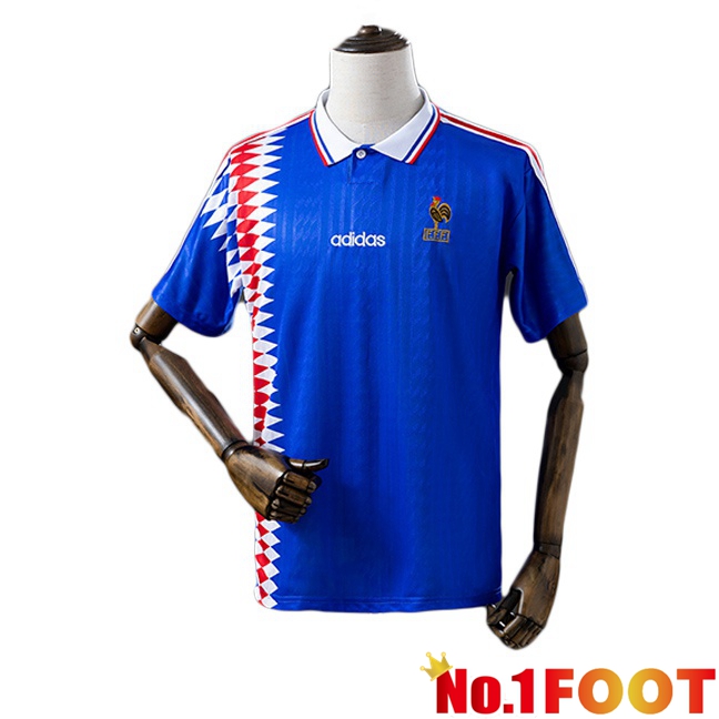 France Retro Home Soccer Jersey Blue 1994