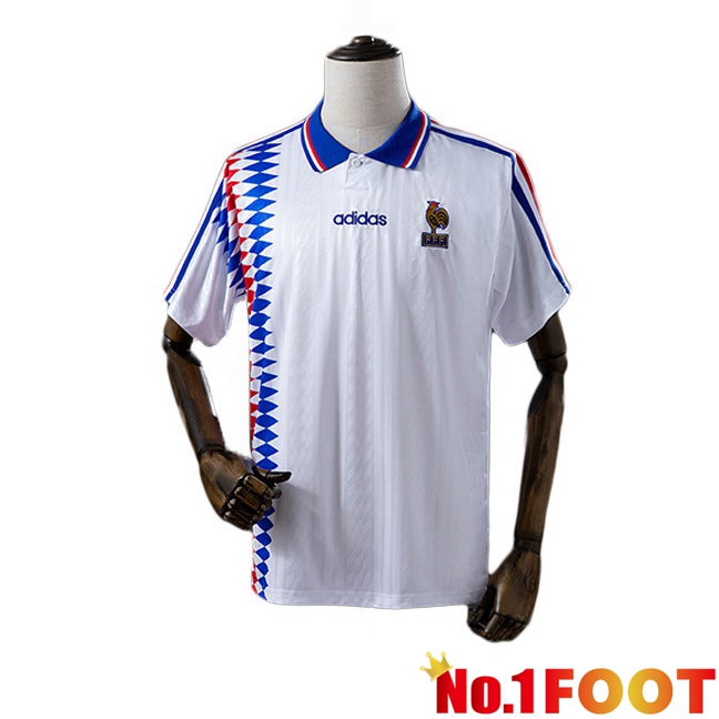 France Retro Away Soccer Jersey White 1994