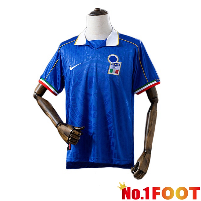 Italy Retro Home Soccer Jersey Blue 1995