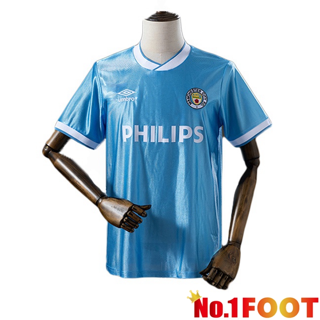 Manchester City Retro Home Soccer Jersey Blue 1986-1987