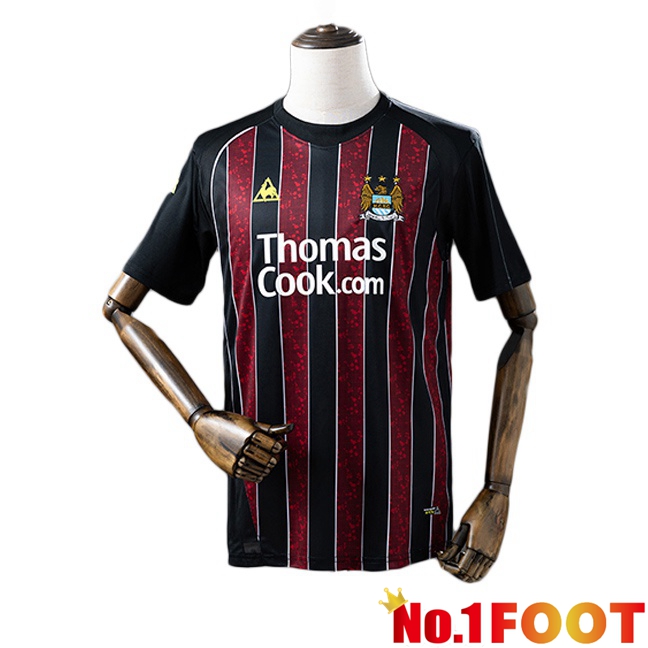 Manchester City Retro Away Soccer Jersey Black Brown 2008-2009