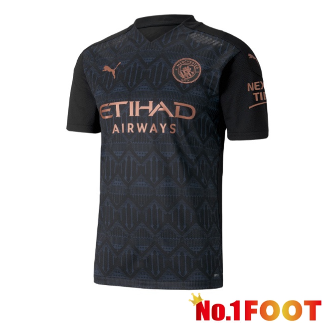 Manchester City Retro Away Soccer Jersey Black 2020-2021