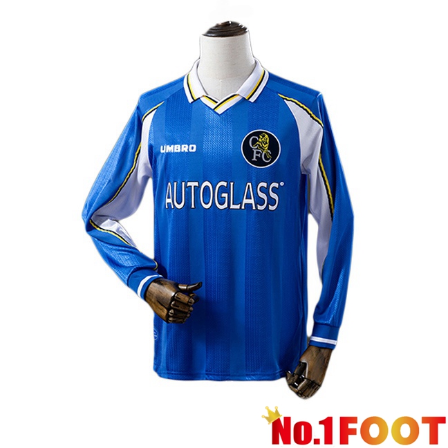 FC Chelsea Retro Home Soccer Jersey Long sleeve Blue 1997-1999
