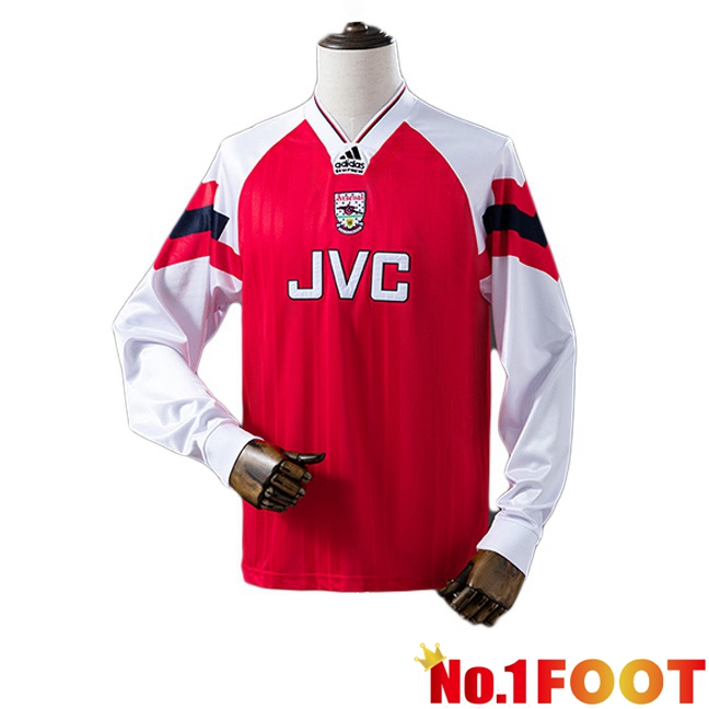 Arsenal Retro Home Soccer Jersey Long sleeve Red 1992-1994