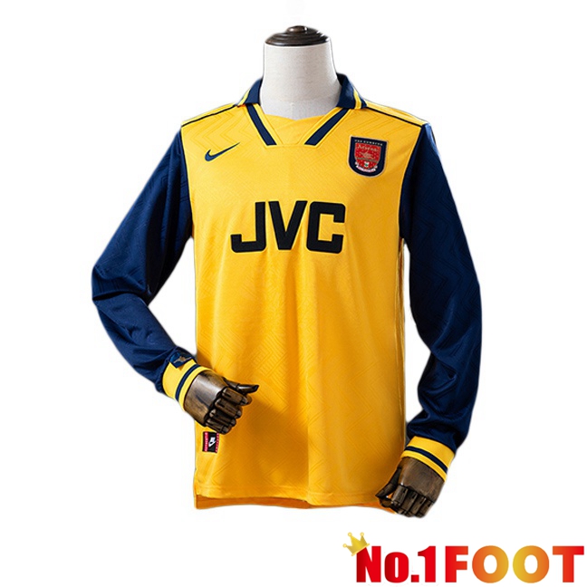 Arsenal Retro Away Soccer Jersey Long sleeve Yellow 1996-1997