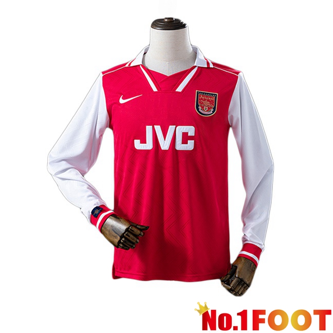Arsenal Retro Home Soccer Jersey Long sleeve Red 1996-1997