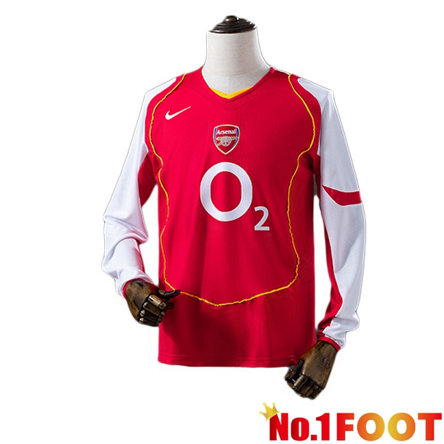 Arsenal Retro Home Soccer Jersey Long sleeve Red 2004-2005