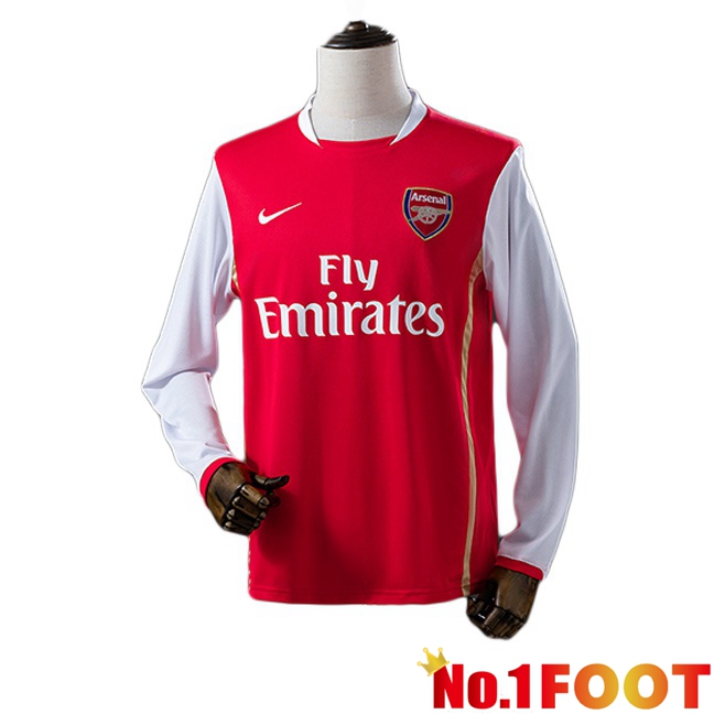 Arsenal Retro Home Soccer Jersey Long sleeve Red 2006-2007