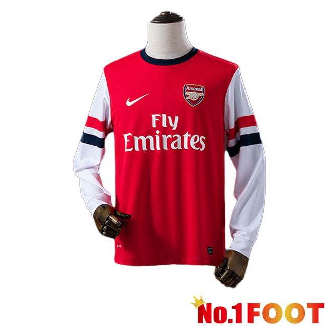 Arsenal Retro Home Soccer Jersey Long sleeve Red 2012-2013