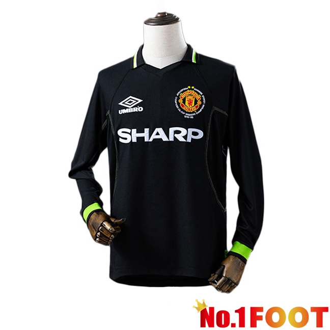 Manchester United Retro Goalkeeper Soccer Jersey Long sleeve Black 1998-1999