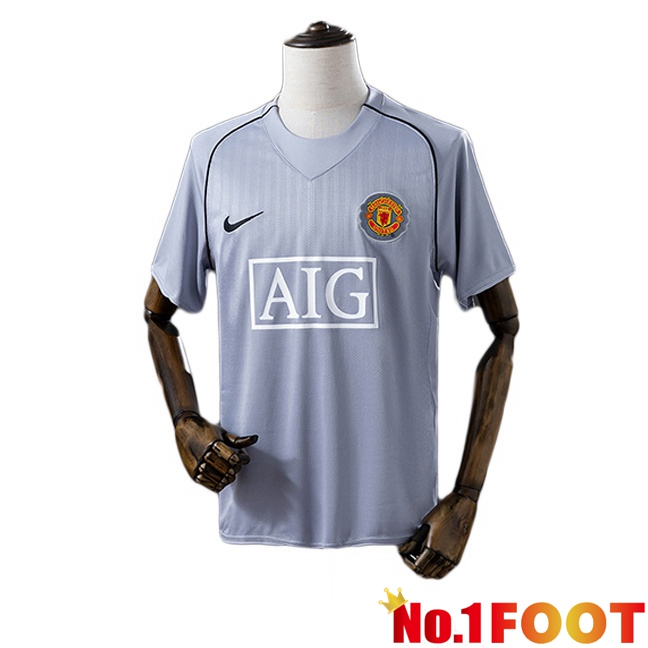 Manchester United Retro Goalkeeper Soccer Jersey Grey 2007-2008