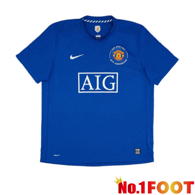 Manchester United Retro Third Soccer Jersey Blue 2008-2009