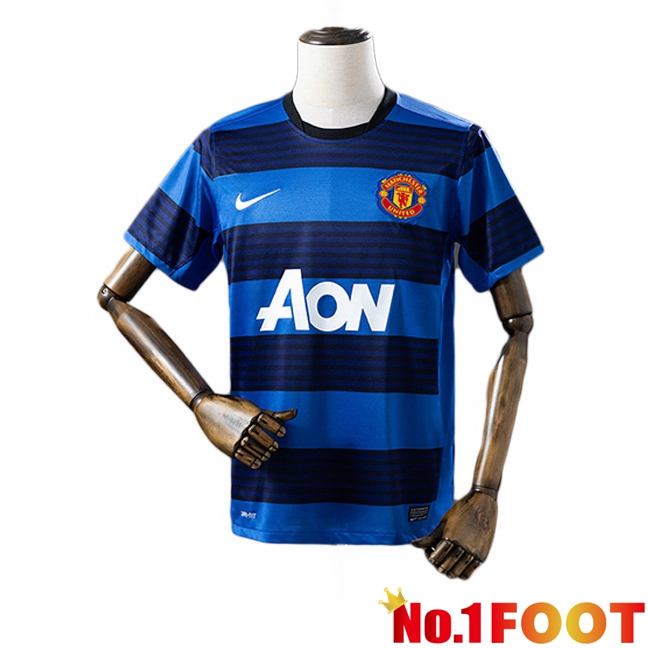 Manchester United Retro Away Soccer Jersey Blue 2011-2012