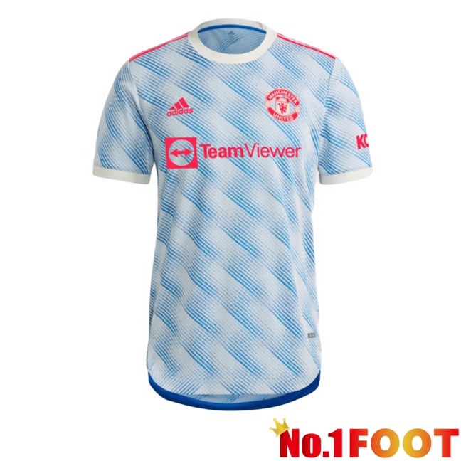Manchester United Retro Away Soccer Jersey Blue White 2021-2022