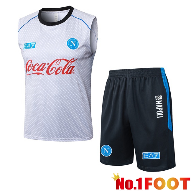 SSC Napoli Gilet Soccer + Shorts White 2025/2026