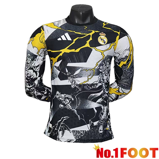 Real Madrid Long sleeve Soccer Jersey Special Edition Black/White 2025/2026
