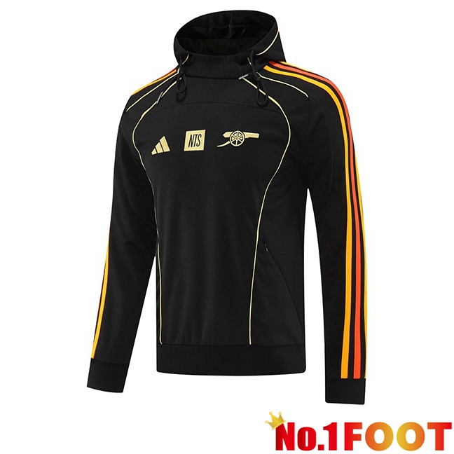 Arsenal Training Sweatshirt Hoodie Black 2025/2026