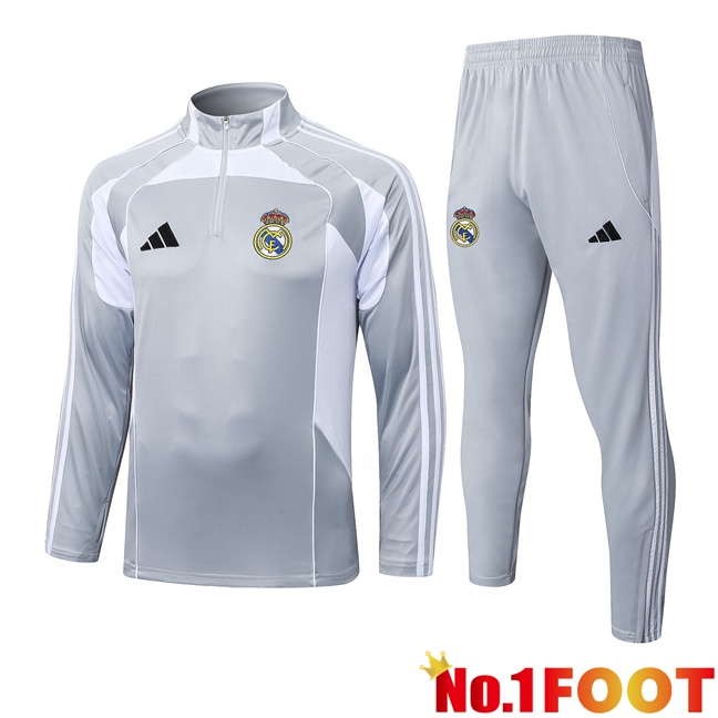 Real Madrid kit Training Tracksuit Grey 2025/2026