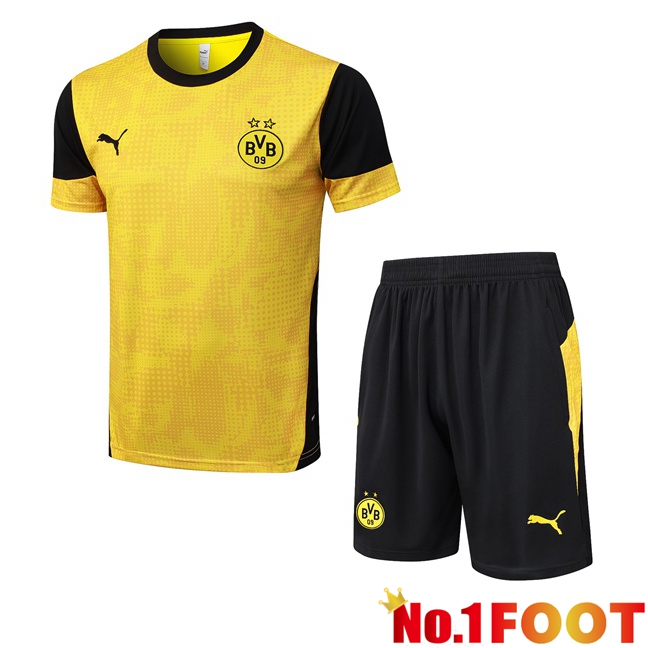 Dortmund BVB kit Training T Shirt + Shorts Yellow 2025/2026