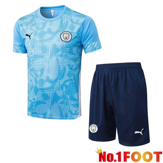 Manchester City kit Training T Shirt + Shorts Blue 2025/2026