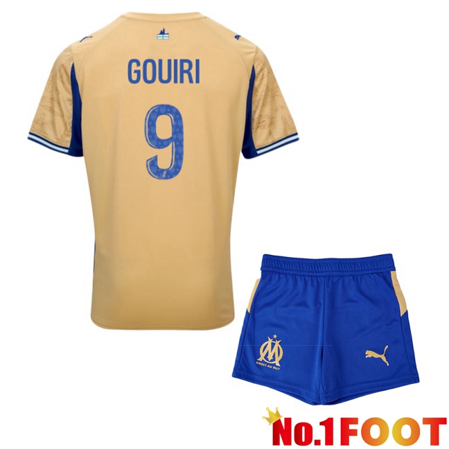 Marseille OM (GOUIRI 9) Kids Fourth Soccer Jersey Yellow 2025/2026
